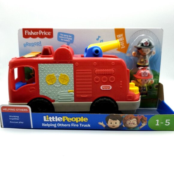 Fisher Price Fire Engine Truck Little People Toy Light Up & Singing Ages 1-5 - Picture 1 of 7